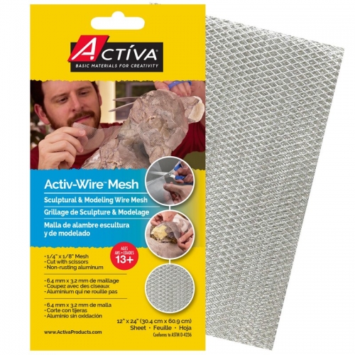 ACTIVA® Activ-Wire Mesh Flexible Sculpture Material, 12-inch x 24-inch Sheet, 1/4" X 1/8" Large Weave